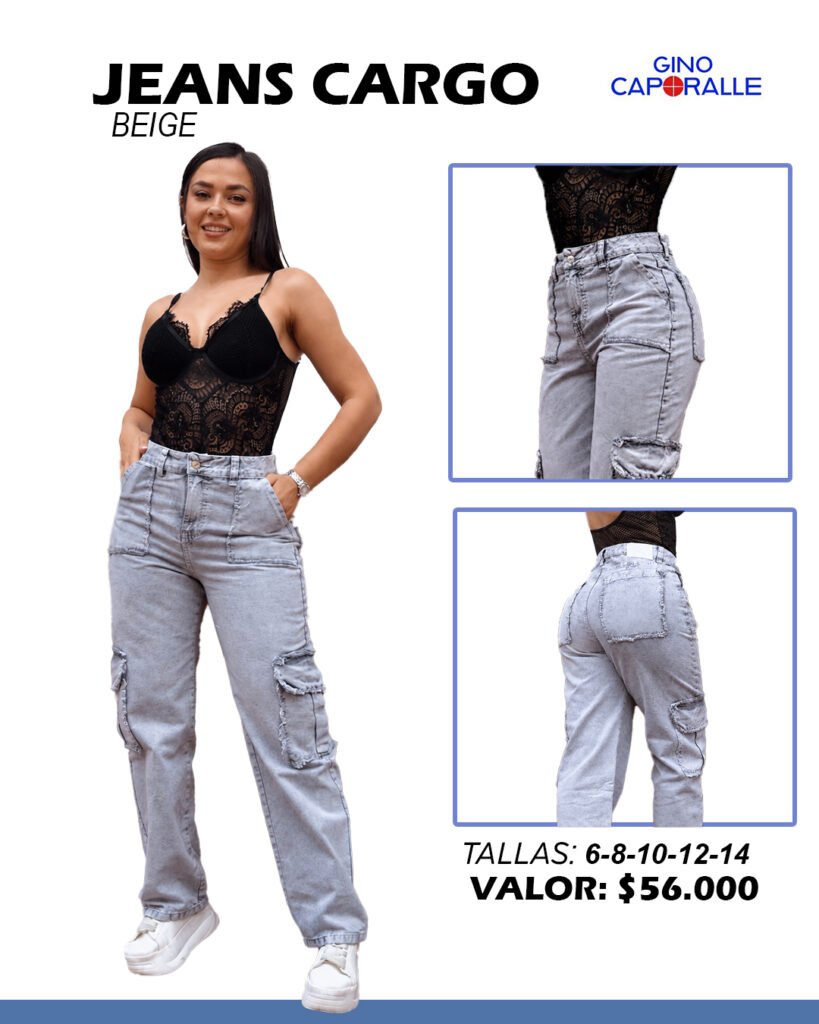 jean cargo gris