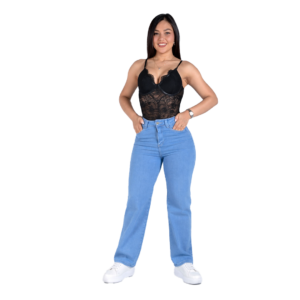COLECCION 2026 jean wide leg licrado azul claro