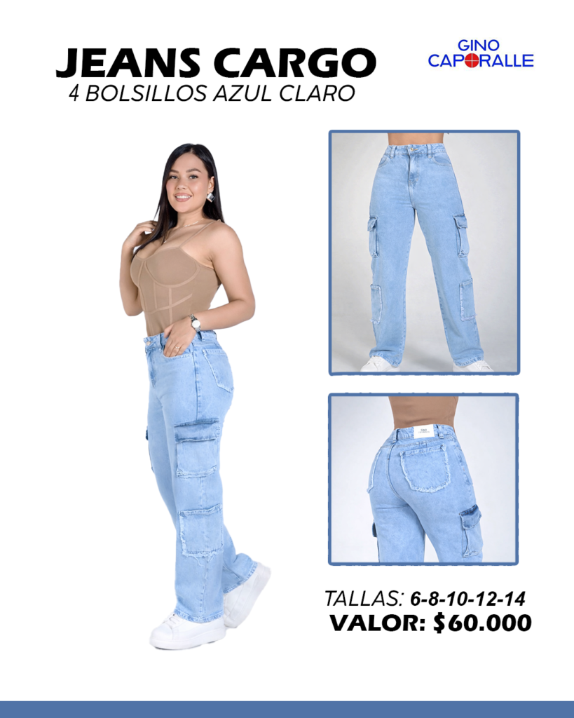 jeans cargo 4 bolsillos azul oscuro