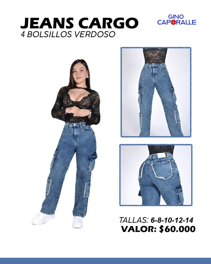 jeans cargo 4 bolsillos verdoso
