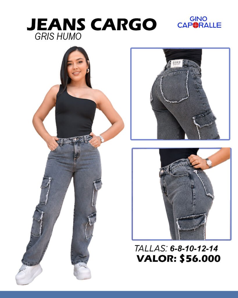jeans cargo gris hum