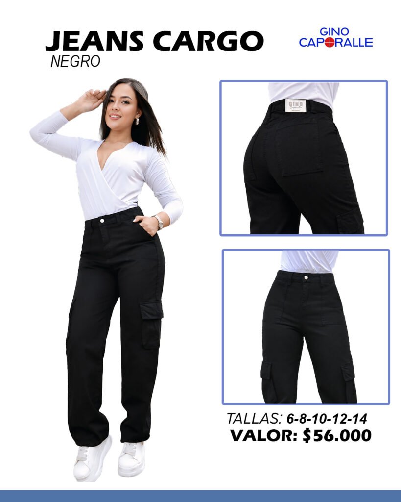 jeans cargo negro