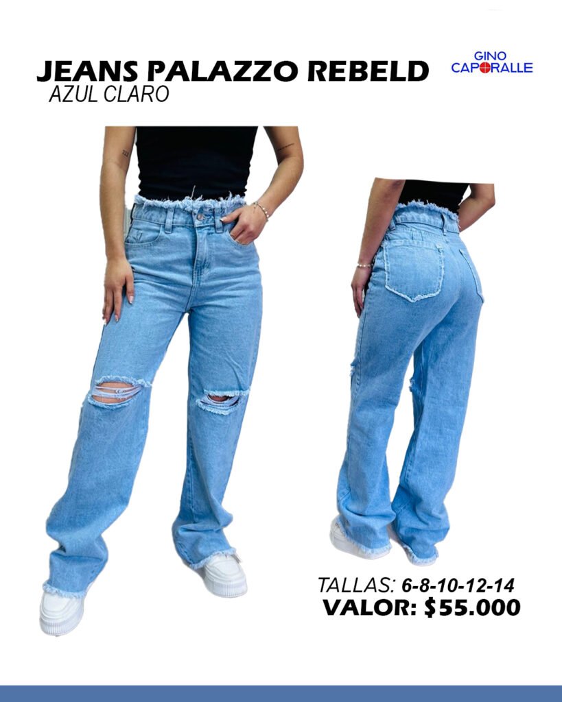 jeans mom rebeld azul claro